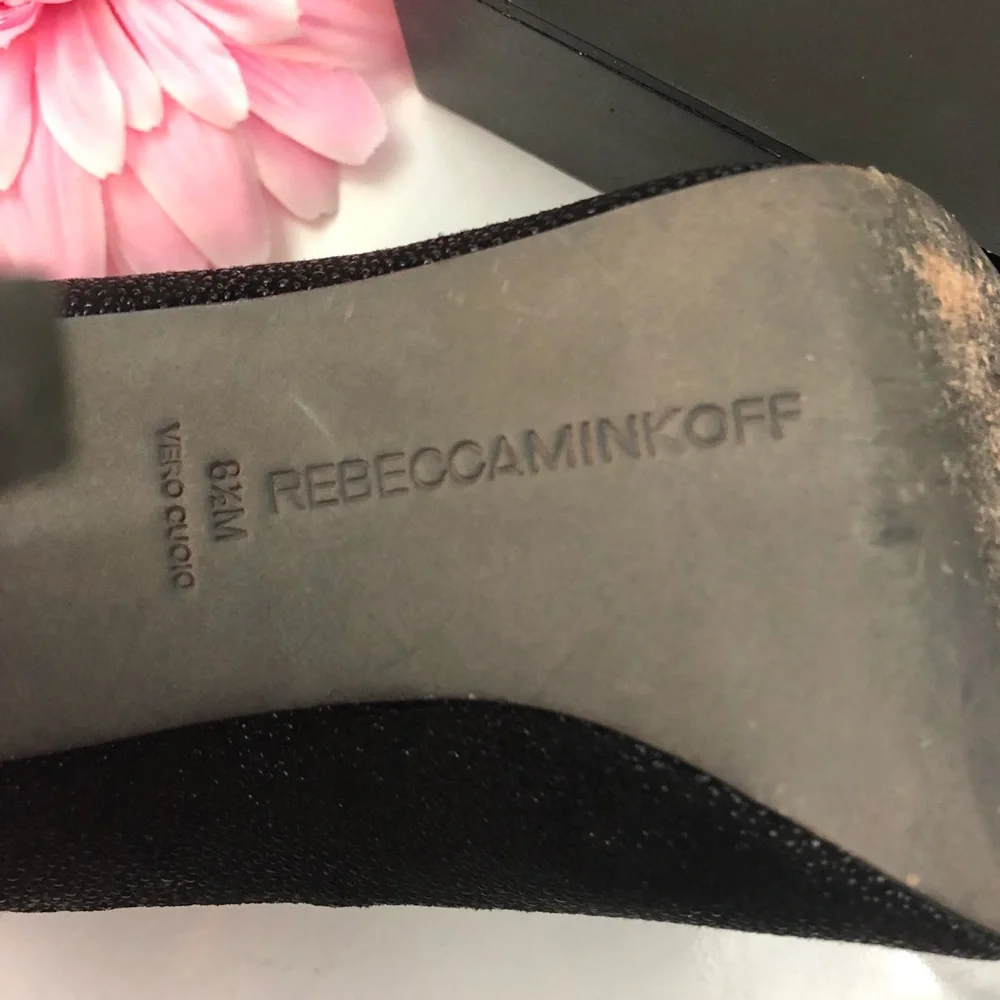 Rebecca Minkoff Black Leather Cage Stiletto Heels